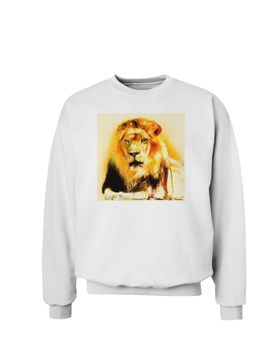 Lion Watercolor 4 Sweatshirt-Sweatshirts-TooLoud-White-Small-Davson Sales