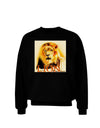 Lion Watercolor 4 Text Adult Dark Sweatshirt-Sweatshirts-TooLoud-Black-Small-Davson Sales