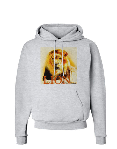 Lion Watercolor 4 Text Hoodie Sweatshirt-Hoodie-TooLoud-AshGray-Small-Davson Sales