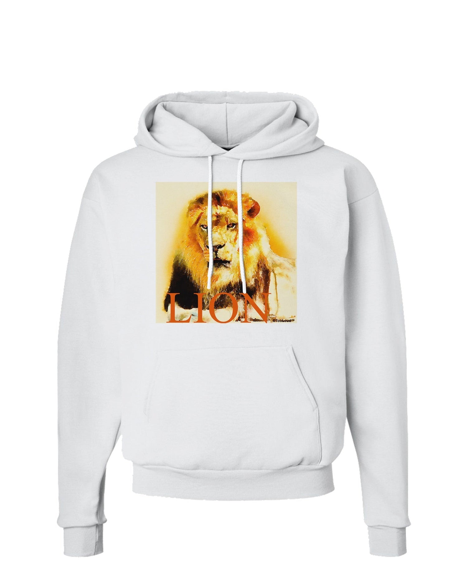 Lion Watercolor 4 Text Hoodie Sweatshirt-Hoodie-TooLoud-White-Small-Davson Sales