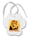 Lion Watercolor 4 Text Paw Print Shaped Ornament-Ornament-TooLoud-White-Davson Sales