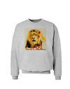 Lion Watercolor 4 Text Sweatshirt-Sweatshirts-TooLoud-AshGray-Small-Davson Sales