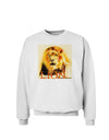 Lion Watercolor 4 Text Sweatshirt-Sweatshirts-TooLoud-White-Small-Davson Sales