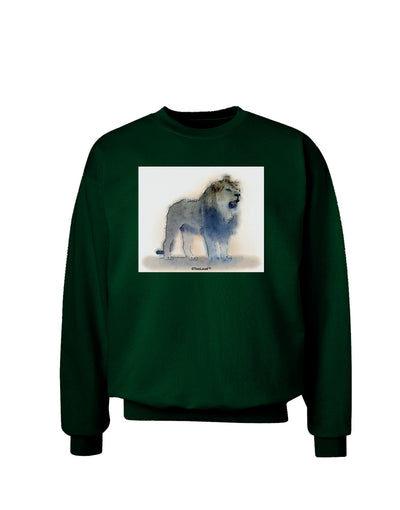 Lion Watercolor B Adult Dark Sweatshirt-Sweatshirts-TooLoud-Deep-Forest-Green-Small-Davson Sales