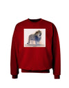 Lion Watercolor B Adult Dark Sweatshirt-Sweatshirts-TooLoud-Deep-Red-Small-Davson Sales