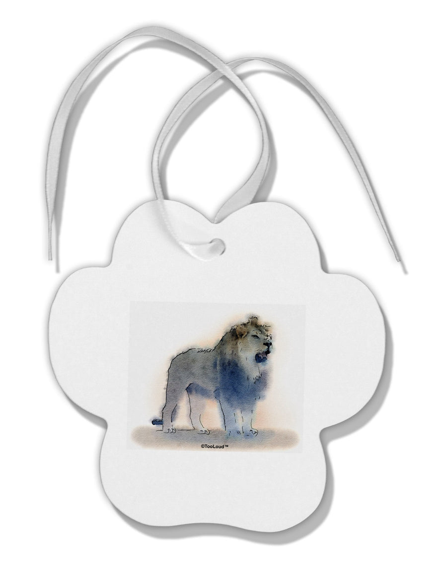 Lion Watercolor B Paw Print Shaped Ornament-Ornament-TooLoud-White-Davson Sales