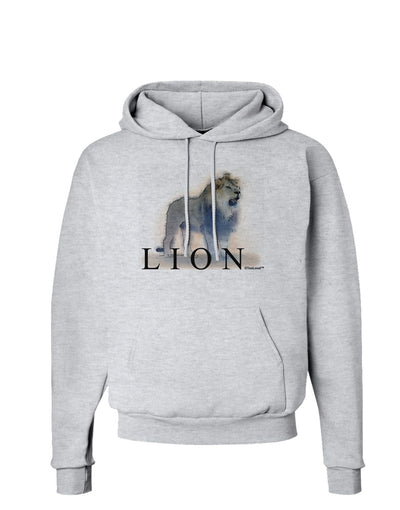 Lion Watercolor B Text Hoodie Sweatshirt-Hoodie-TooLoud-AshGray-Small-Davson Sales