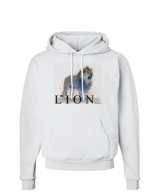 Lion Watercolor B Text Hoodie Sweatshirt-Hoodie-TooLoud-White-Small-Davson Sales