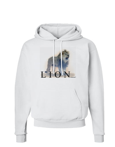 Lion Watercolor B Text Hoodie Sweatshirt-Hoodie-TooLoud-White-Small-Davson Sales