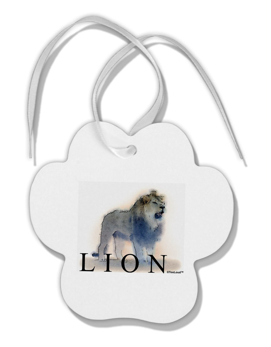 Lion Watercolor B Text Paw Print Shaped Ornament-Ornament-TooLoud-White-Davson Sales