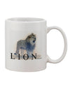 Lion Watercolor B Text Printed 11 oz Coffee Mug - Exquisite Drinkware TooLoud-11 OZ Coffee Mug-TooLoud-White-Davson Sales