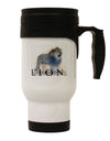 Lion Watercolor B Text Stainless Steel 14oz Travel Mug-Travel Mugs-TooLoud-White-Davson Sales