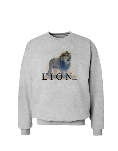 Lion Watercolor B Text Sweatshirt-Sweatshirts-TooLoud-AshGray-Small-Davson Sales