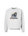 Lion Watercolor B Text Sweatshirt-Sweatshirts-TooLoud-White-Small-Davson Sales