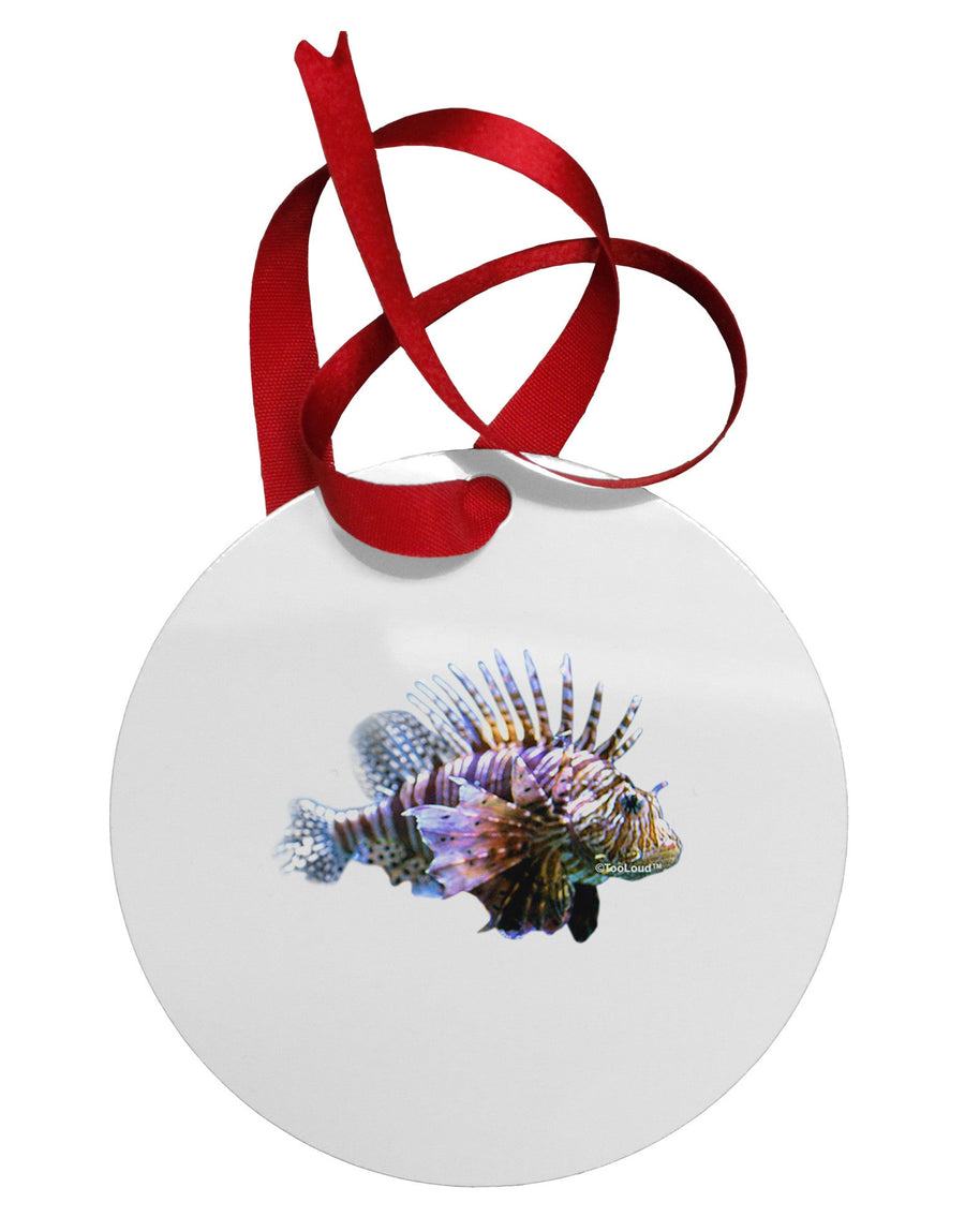 Lionfish Circular Metal Ornament-Ornament-TooLoud-White-Davson Sales