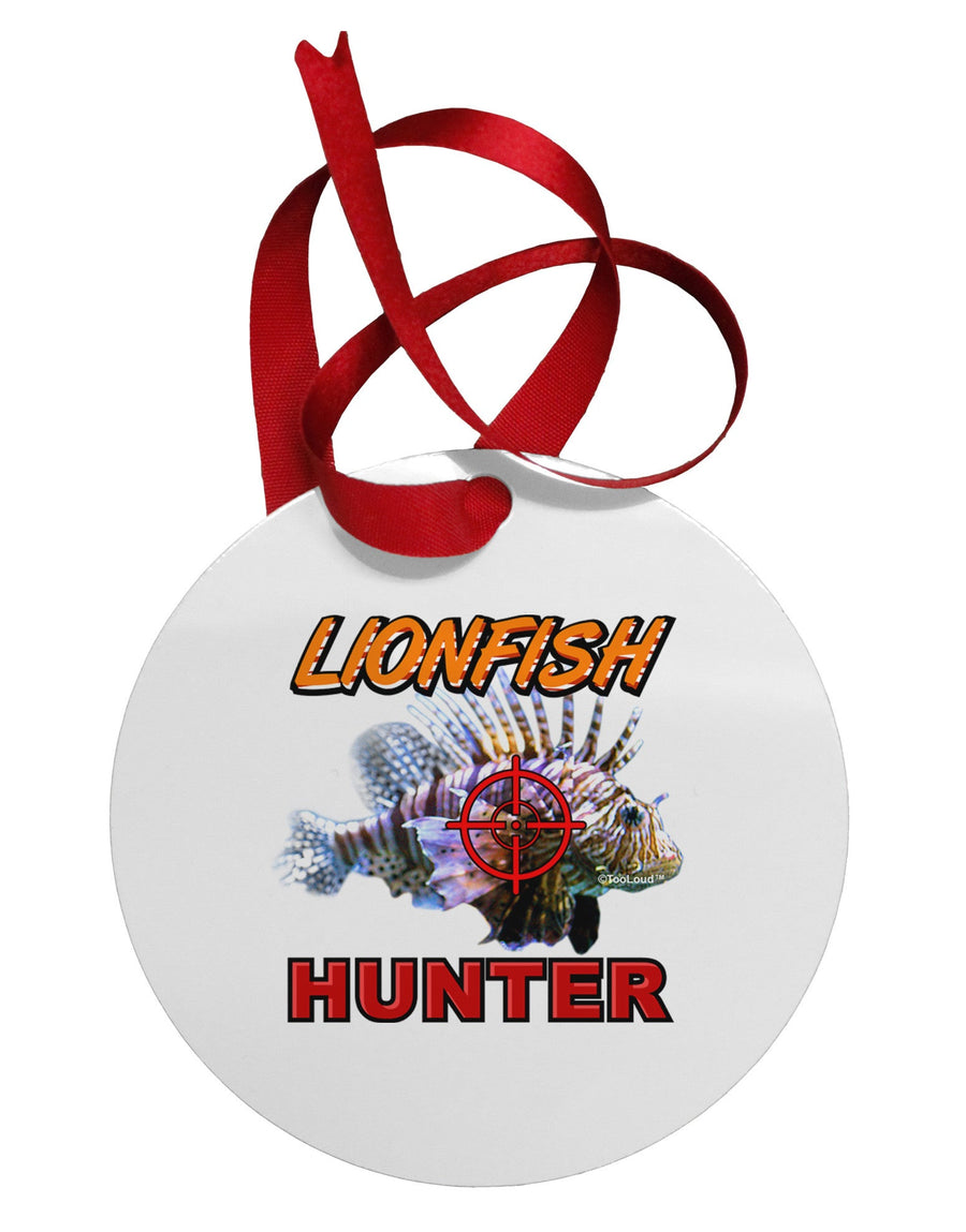 Lionfish Hunter Circular Metal Ornament-Ornament-TooLoud-White-Davson Sales