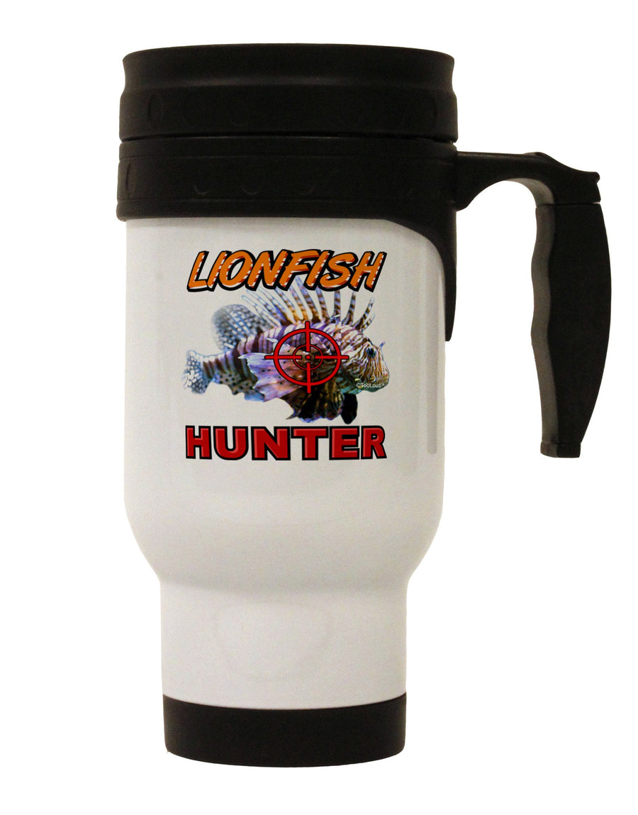 Lionfish Hunter Stainless Steel 14oz Travel Mug-Travel Mugs-TooLoud-White-Davson Sales