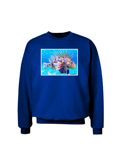 Lionfish in Watercolor Adult Dark Sweatshirt by-Sweatshirts-TooLoud-Deep-Royal-Blue-Small-Davson Sales