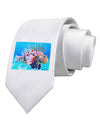 Lionfish in Watercolor Printed White Necktie by