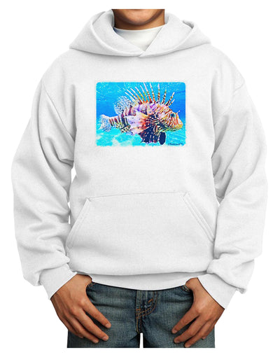 Lionfish in Watercolor Youth Hoodie Pullover Sweatshirt by-Youth Hoodie-TooLoud-White-XS-Davson Sales