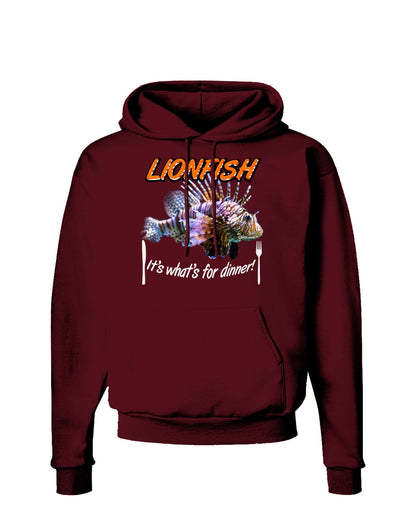 Lionfish - It's What's For Dinner Dark Hoodie Sweatshirt-Hoodie-TooLoud-Maroon-Small-Davson Sales