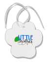 Little Brother Paw Print Shaped Ornament-Ornament-TooLoud-White-Davson Sales