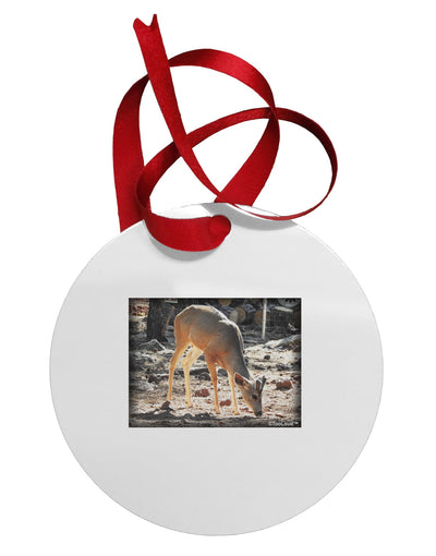 Little Buck Circular Metal Ornament-Ornament-TooLoud-White-Davson Sales