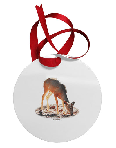 Little Buck Cutout Circular Metal Ornament-Ornament-TooLoud-White-Davson Sales