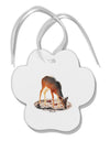 Little Buck Cutout Paw Print Shaped Ornament-Ornament-TooLoud-White-Davson Sales