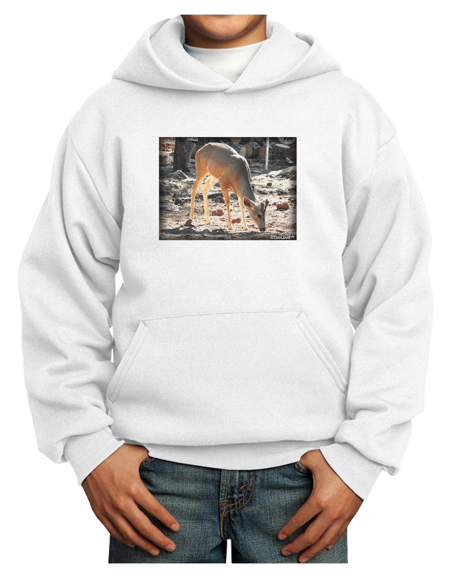 Little Buck Youth Hoodie Pullover Sweatshirt-Youth Hoodie-TooLoud-White-XS-Davson Sales