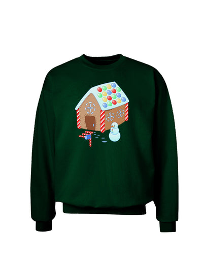 Little Gingerbread House Design #1 Adult Dark Sweatshirt by TooLoud-Sweatshirts-TooLoud-Deep-Forest-Green-Small-Davson Sales