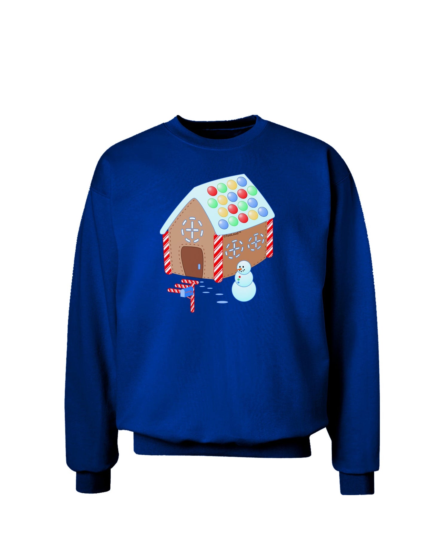 Little Gingerbread House Design #1 Adult Dark Sweatshirt by TooLoud-Sweatshirts-TooLoud-Deep-Royal-Blue-Small-Davson Sales