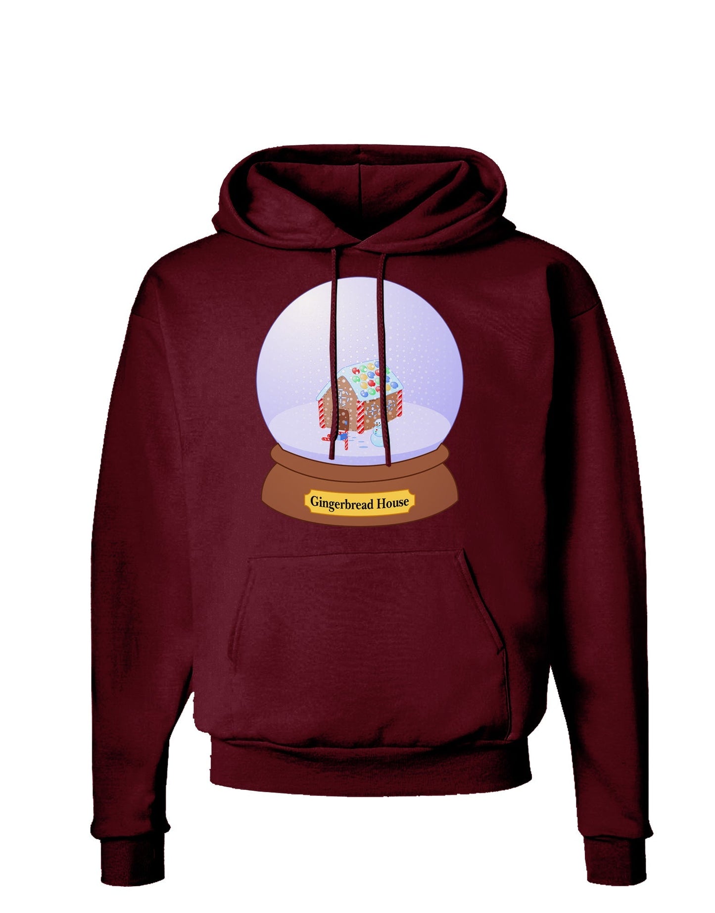Little Gingerbread House Snow Globe Dark Hoodie Sweatshirt by TooLoud-Hoodie-TooLoud-Maroon-Small-Davson Sales