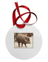 Little Javelina Circular Metal Ornament-Ornament-TooLoud-White-Davson Sales