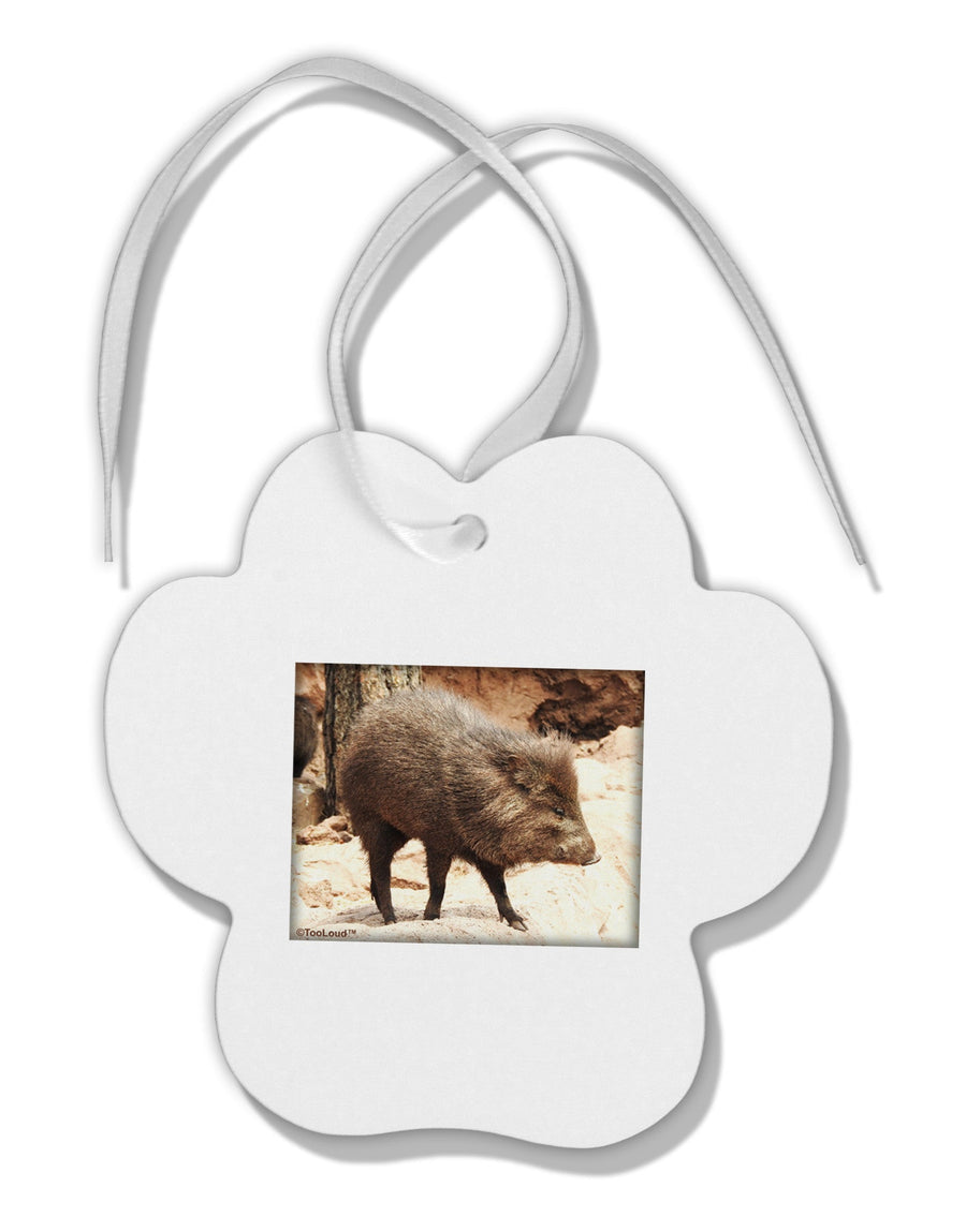 Little Javelina Paw Print Shaped Ornament-Ornament-TooLoud-White-Davson Sales