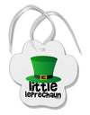 Little Leprechaun - St. Patrick's Day Paw Print Shaped Ornament by TooLoud-Ornament-TooLoud-White-Davson Sales