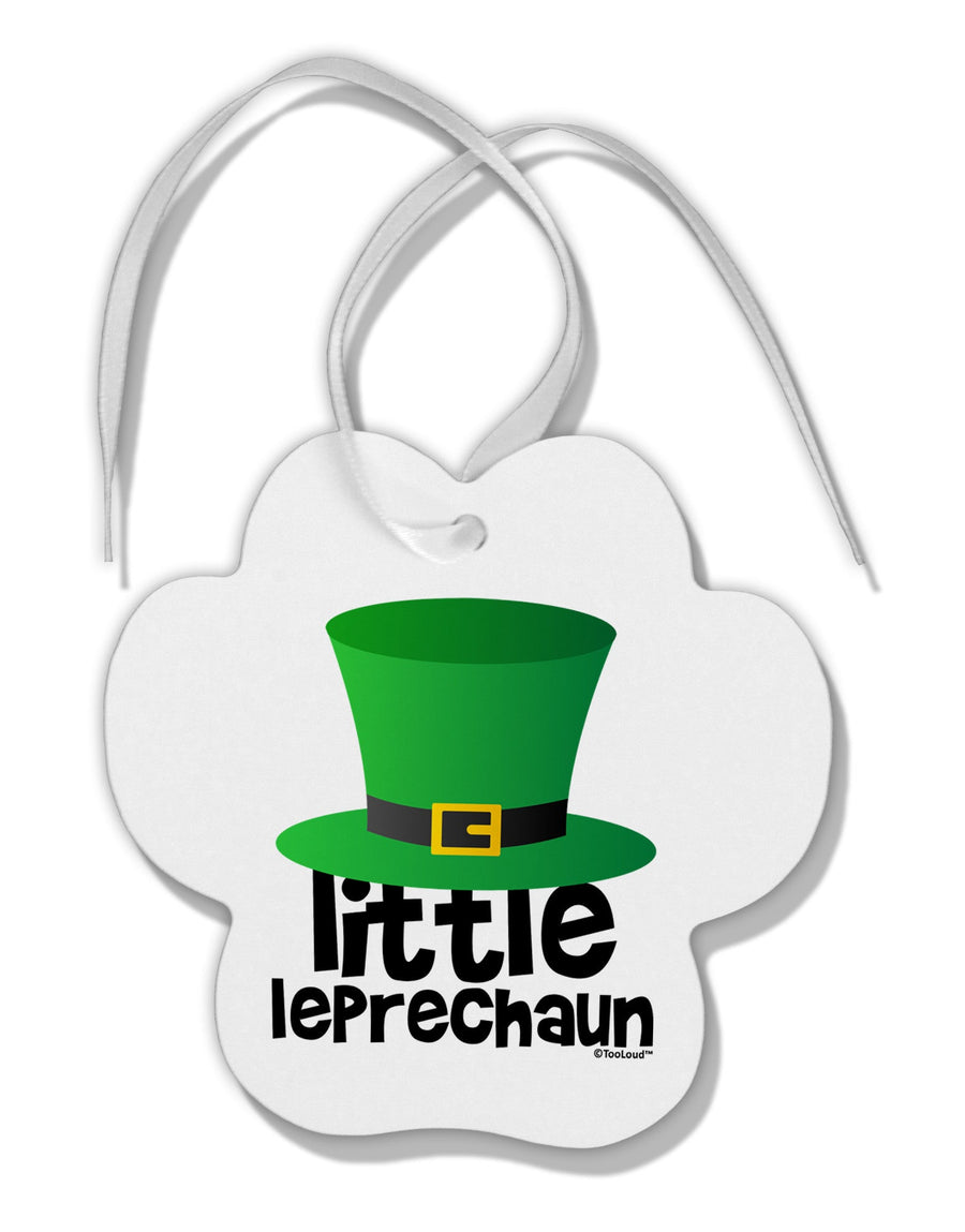 Little Leprechaun - St. Patrick's Day Paw Print Shaped Ornament by TooLoud-Ornament-TooLoud-White-Davson Sales