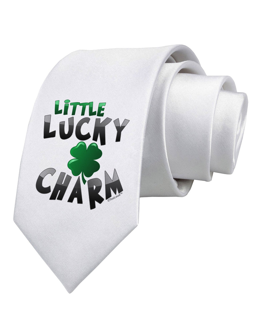 Little Lucky Charm Printed White Necktie