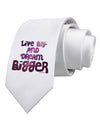 Live Big & Dream Bigger Printed White Necktie