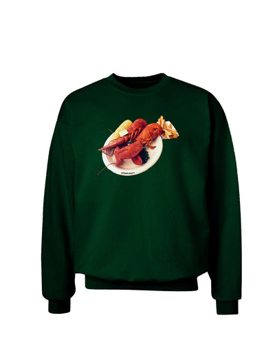 Lobster Plate Adult Dark Sweatshirt-Sweatshirts-TooLoud-Deep-Forest-Green-Small-Davson Sales