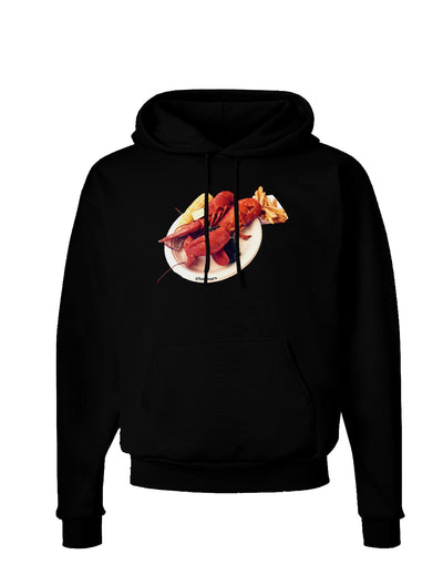 Lobster Plate Dark Hoodie Sweatshirt-Hoodie-TooLoud-Black-Small-Davson Sales