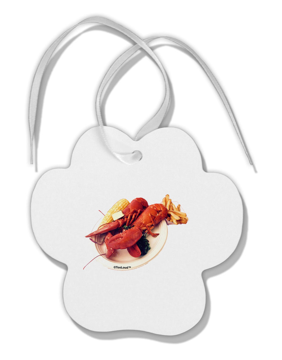 Lobster Plate Paw Print Shaped Ornament-Ornament-TooLoud-White-Davson Sales