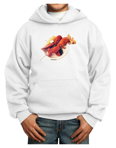 Lobster Plate Youth Hoodie Pullover Sweatshirt-Youth Hoodie-TooLoud-White-XS-Davson Sales