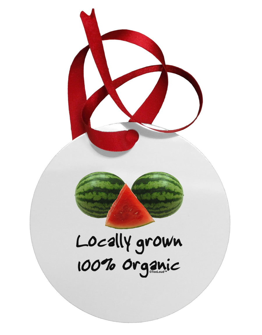 Locally Grown Organic Melons Circular Metal Ornament-Ornament-TooLoud-White-Davson Sales