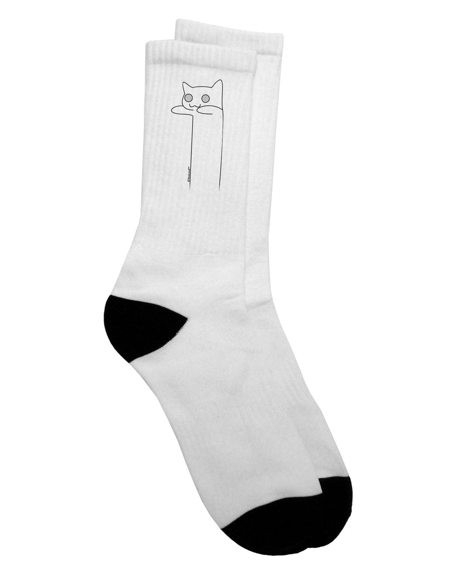 Longcat Internet Humor Adult Crew Socks - Expertly Curated by TooLoud-Socks-TooLoud-White-Ladies-4-6-Davson Sales