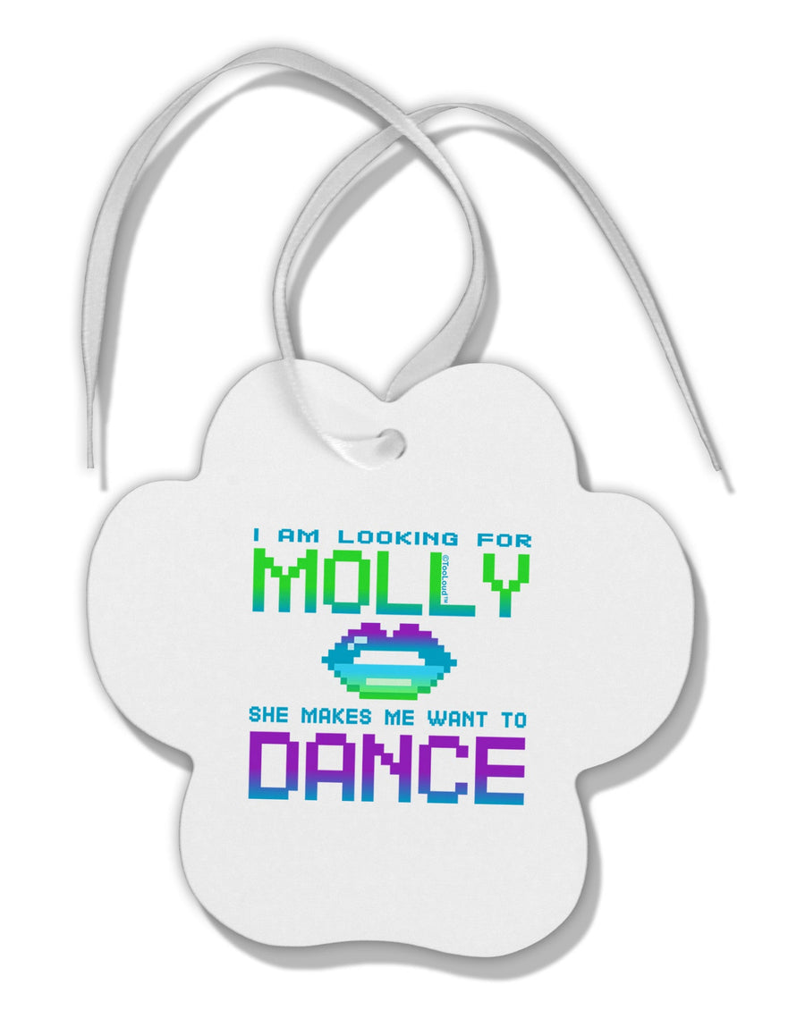 Looking For Molly Paw Print Shaped Ornament-Ornament-TooLoud-White-Davson Sales