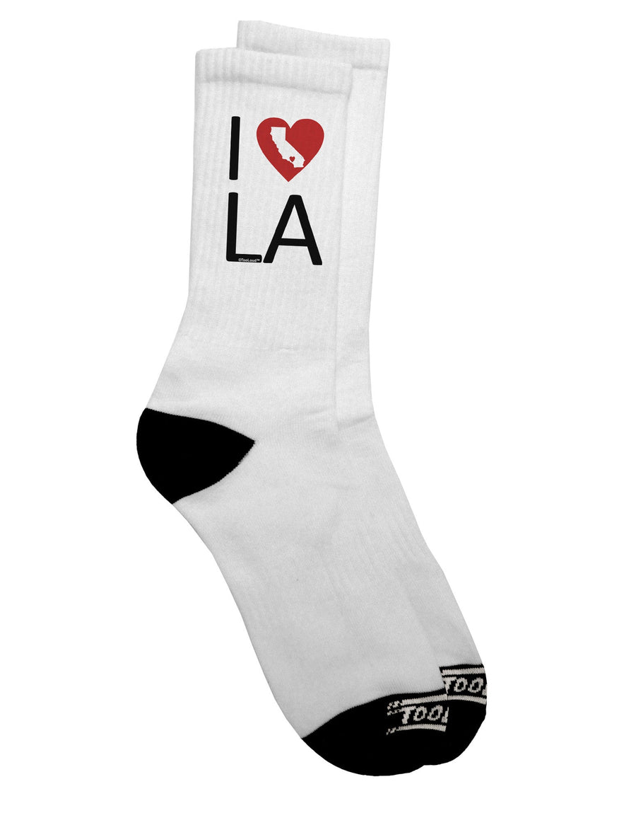 Los Angeles Adult Crew Socks - A Fashionable Expression of Love for the City - TooLoud-Socks-TooLoud-White-Ladies-4-6-Davson Sales