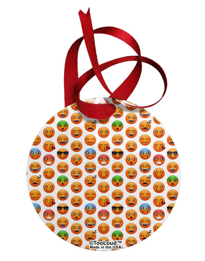 Lots Of Emojis AOP Circular Metal Ornament All Over Print-Ornament-TooLoud-White-Davson Sales