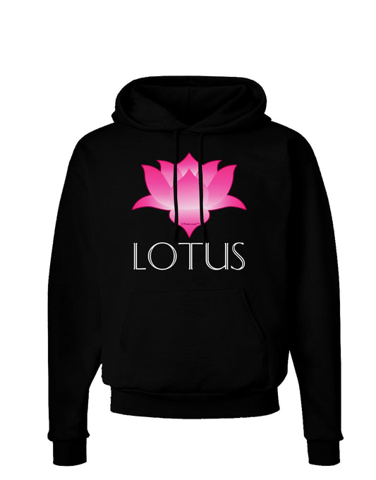 Lotus Flower Design Gradient - Text Dark Hoodie Sweatshirt by TooLoud-Hoodie-TooLoud-Black-Small-Davson Sales