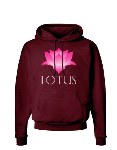 Lotus Flower Design Gradient - Text Dark Hoodie Sweatshirt by TooLoud-Hoodie-TooLoud-Maroon-Small-Davson Sales